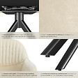TECTAKE - Chaise pivotante à 360° en velours avec rembourrage crème/noir - vignette