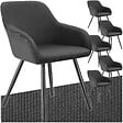 TECTAKE - Lot 6 chaises élégantes aspect corde forme ergonomique anthracite/noir - vignette