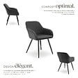 TECTAKE - Lot 6 chaises élégantes aspect corde forme ergonomique anthracite/noir - vignette
