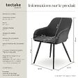 TECTAKE - Lot 6 chaises élégantes aspect corde forme ergonomique anthracite/noir - vignette