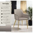 TECTAKE - Lot 2 Fauteuils aspect velours rembourrés avec dossier continu taupe - vignette