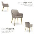 TECTAKE - Lot 2 Fauteuils aspect velours rembourrés avec dossier continu taupe - vignette