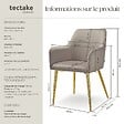 TECTAKE - Lot 2 Fauteuils aspect velours rembourrés avec dossier continu taupe - vignette
