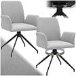 TECTAKE - Lot 2 fauteuils pivotants rembourrés avec tissu robuste gris clair - vignette