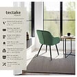 TECTAKE - Chaise de salle à manger en velours matelassée capitonnée vert foncé - vignette