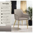TECTAKE - Lot 4 Fauteuils aspect velours rembourrés avec dossier continu taupe - vignette