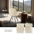 TECTAKE - Fauteuil pivotant 180° en velours rembourré motif matelassé crème - vignette