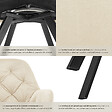 TECTAKE - Fauteuil pivotant 180° en velours rembourré motif matelassé crème - vignette