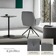 TECTAKE - Lot de 2 chaises pivotantes 360° en velours rembourré anthracite/noir - vignette