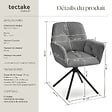 TECTAKE - Lot de 2 chaises pivotantes 360° en velours rembourré anthracite/noir - vignette