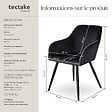 TECTAKE - Ensemble 4 chaises ergonomiques cuir synthétique aspect velours noir - vignette