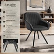 TECTAKE - Lot 6 chaises pivotantes à 360° avec accoudoirs velours noires - vignette