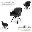 TECTAKE - Lot 6 chaises pivotantes à 360° avec accoudoirs velours noires - vignette
