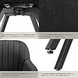 TECTAKE - Lot 6 chaises pivotantes à 360° avec accoudoirs velours noires - vignette