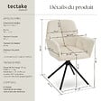 TECTAKE - Lot de 6 chaises pivotantes 360° en velours rembourré crème/noir - vignette