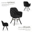 TECTAKE - Lot 2 fauteuils pivotants 180° velours rembourrés motif matelassé noir - vignette