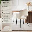 TECTAKE - Lot 4 Fauteuils aspect velours rembourré max 120 kg crème - vignette