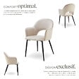TECTAKE - Lot 4 Fauteuils aspect velours rembourré max 120 kg crème - vignette