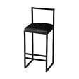 HABITAT ET JARDIN - Tabouret de bar en métal "Nordic" 35 x 35 x 84 cm - Noir - vignette