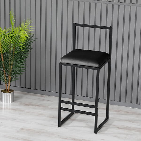 HABITAT ET JARDIN - Tabouret de bar en métal "Nordic" 35 x 35 x 84 cm - Noir - large