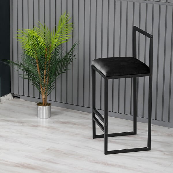HABITAT ET JARDIN - Tabouret de bar en métal "Nordic" 35 x 35 x 84 cm - Noir - large