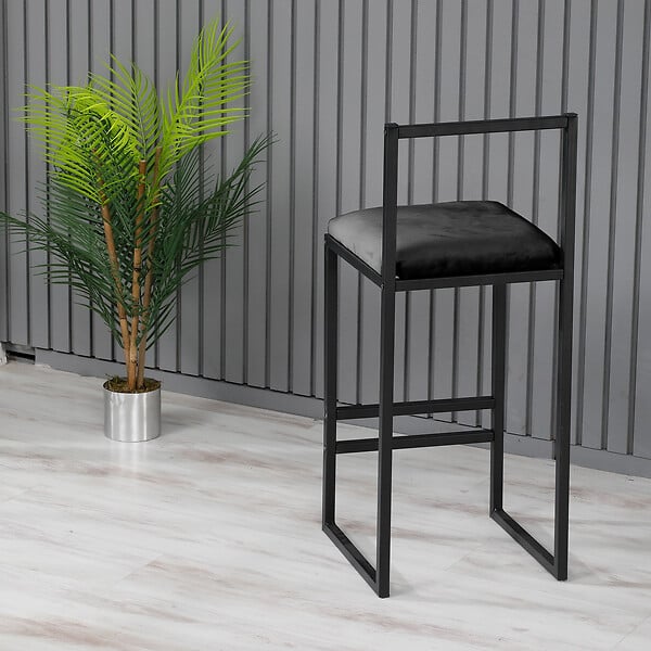 HABITAT ET JARDIN - Tabouret de bar en métal "Nordic" 35 x 35 x 84 cm - Noir - large