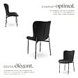 TECTAKE - Lot 6 chaises rembourrées avec revêtement tissu forme ergonomique noir - vignette