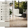 TECTAKE - 4 chaises rembourrées tissu bouclette ergonomiques Blanc/Doré - vignette