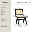 TECTAKE - Lot de 2 chaises en bois avec cannage viennois design boho noir - vignette