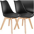 TECTAKE - Lot 2 chaises salle à manger style scandinave forme ergonomique noir - vignette