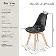 TECTAKE - Lot 2 chaises salle à manger style scandinave forme ergonomique noir - vignette