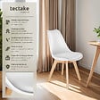 TECTAKE - Lot 6 chaises salle à manger style scandinave forme ergonomique blanc - vignette