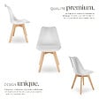 TECTAKE - Lot 6 chaises salle à manger style scandinave forme ergonomique blanc - vignette