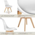 TECTAKE - Lot 6 chaises salle à manger style scandinave forme ergonomique blanc - vignette