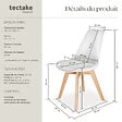 TECTAKE - Lot 6 chaises salle à manger style scandinave forme ergonomique blanc - vignette