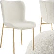 TECTAKE - Chaise de salle à manger rembourrée ergonomique tissu bouclette blanc - vignette