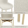 TECTAKE - Chaise de salle à manger rembourrée ergonomique tissu bouclette blanc - vignette
