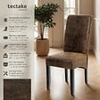 TECTAKE - Ensemble de 6 chaises de salle à manger aspect cuir marron foncé - vignette