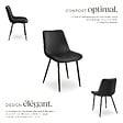 TECTAKE - Lot 4 chaises assise ergonomique rembourrée aspect velours noir - vignette