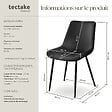TECTAKE - Lot 4 chaises assise ergonomique rembourrée aspect velours noir - vignette