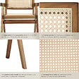 TECTAKE - Lot 6 chaises de salle à manger cannage viennois boho chêne clair - vignette