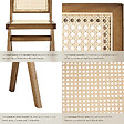 TECTAKE - Lot 2 chaises en bois avec cannage viennois design boho chêne clair - vignette