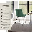 TECTAKE - Lot de 4 chaises Rembourrées aspect velours ergonomiques vert foncé - vignette