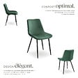TECTAKE - Lot de 4 chaises Rembourrées aspect velours ergonomiques vert foncé - vignette