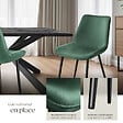 TECTAKE - Lot de 4 chaises Rembourrées aspect velours ergonomiques vert foncé - vignette