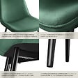 TECTAKE - Lot de 4 chaises Rembourrées aspect velours ergonomiques vert foncé - vignette