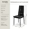 TECTAKE - Lot de 8 chaises avec strass Rembourrées en cuir synthétique noir - vignette