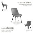 TECTAKE - Lot de 2 chaises Rembourrées aspect velours assise Ergonomique gris - vignette