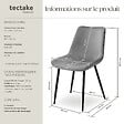 TECTAKE - Lot de 2 chaises Rembourrées aspect velours assise Ergonomique gris - vignette
