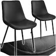 TECTAKE - Lot 2 chaises assise ergonomique rembourrée aspect velours noir - vignette